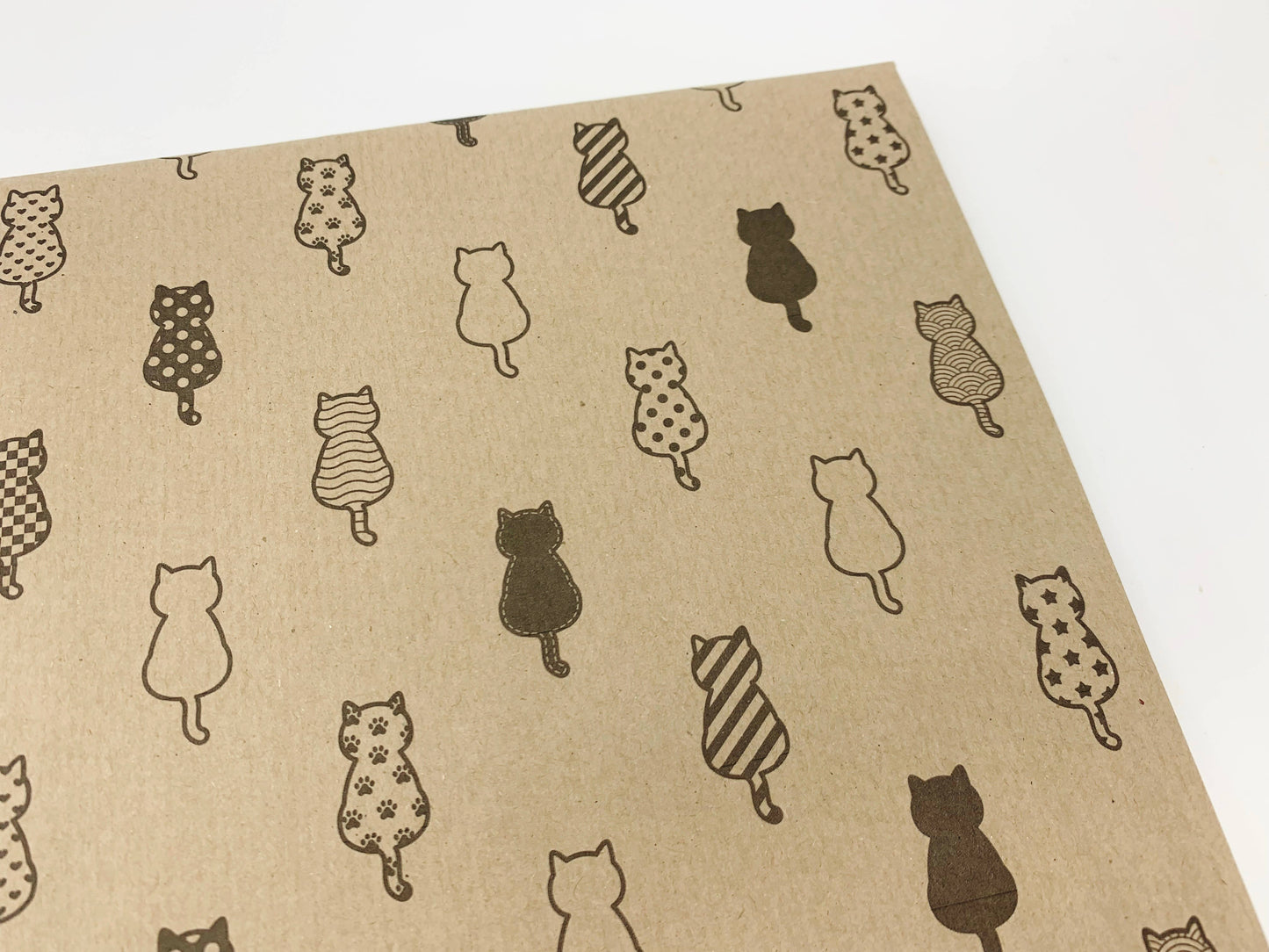 Cats Recycled Eco Kraft Wrapping Paper: 3m x 50cm Roll