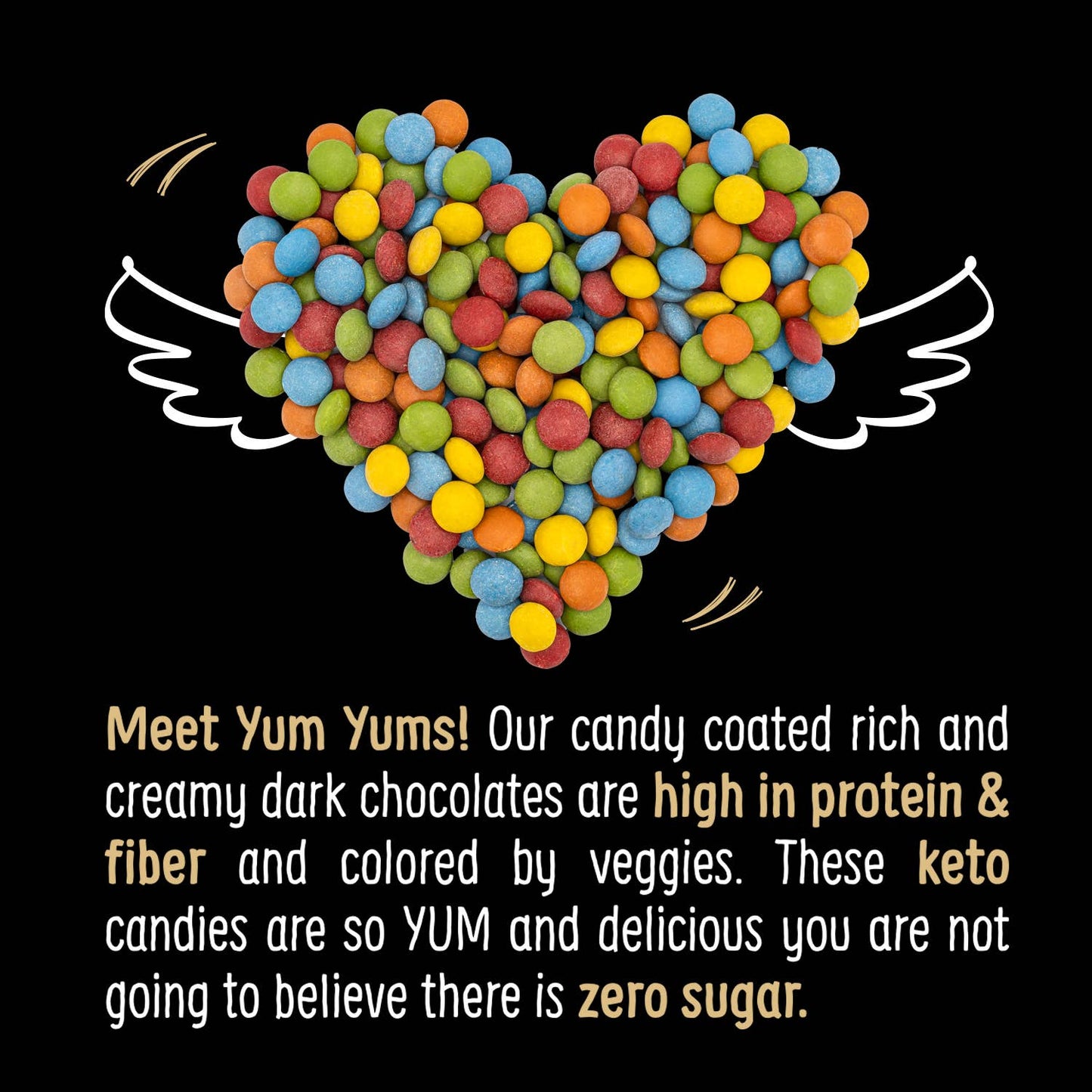 YumYums Candy Coated Chocolates-Sugar free, Vegan