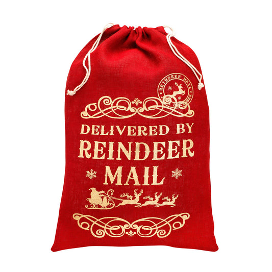 Delivered by Reindeer Mail Santa Gift Sack