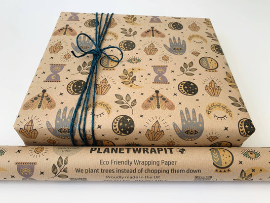 Spellbound Recycled Kraft Wrapping Paper Gift Wrap: 3m x 50cm Roll