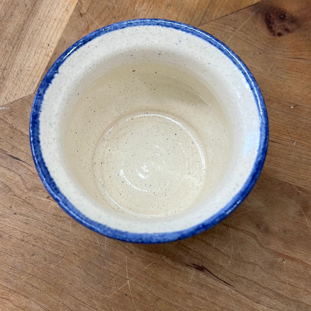 Blue Rimmer Handmaid Ceramic Bowl